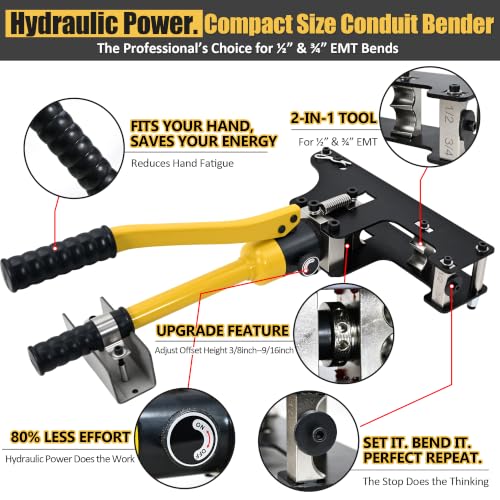 Image of Hydraulic Conduit Bender Tool for 1 /2 inch & 3 /4 inch EMT