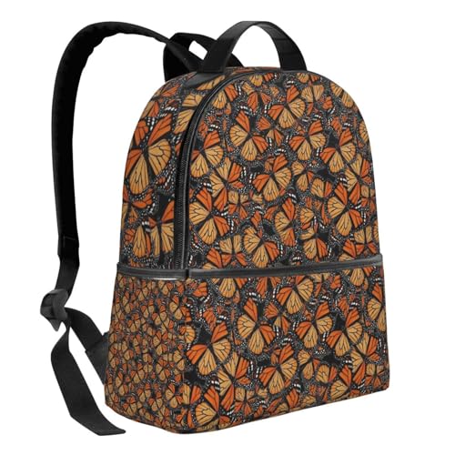 Theft Waterproof Daypack, Suitable for Travel, Hiking, Camping College Heaps Of Orange Monarch Butterflies Backpacks2