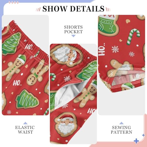 ZZXXB Gingerbread Santa Claus Boys Long Pants Soft Trousers Elastic Waist Kids Lounge Bottoms with Pockets S-XL4