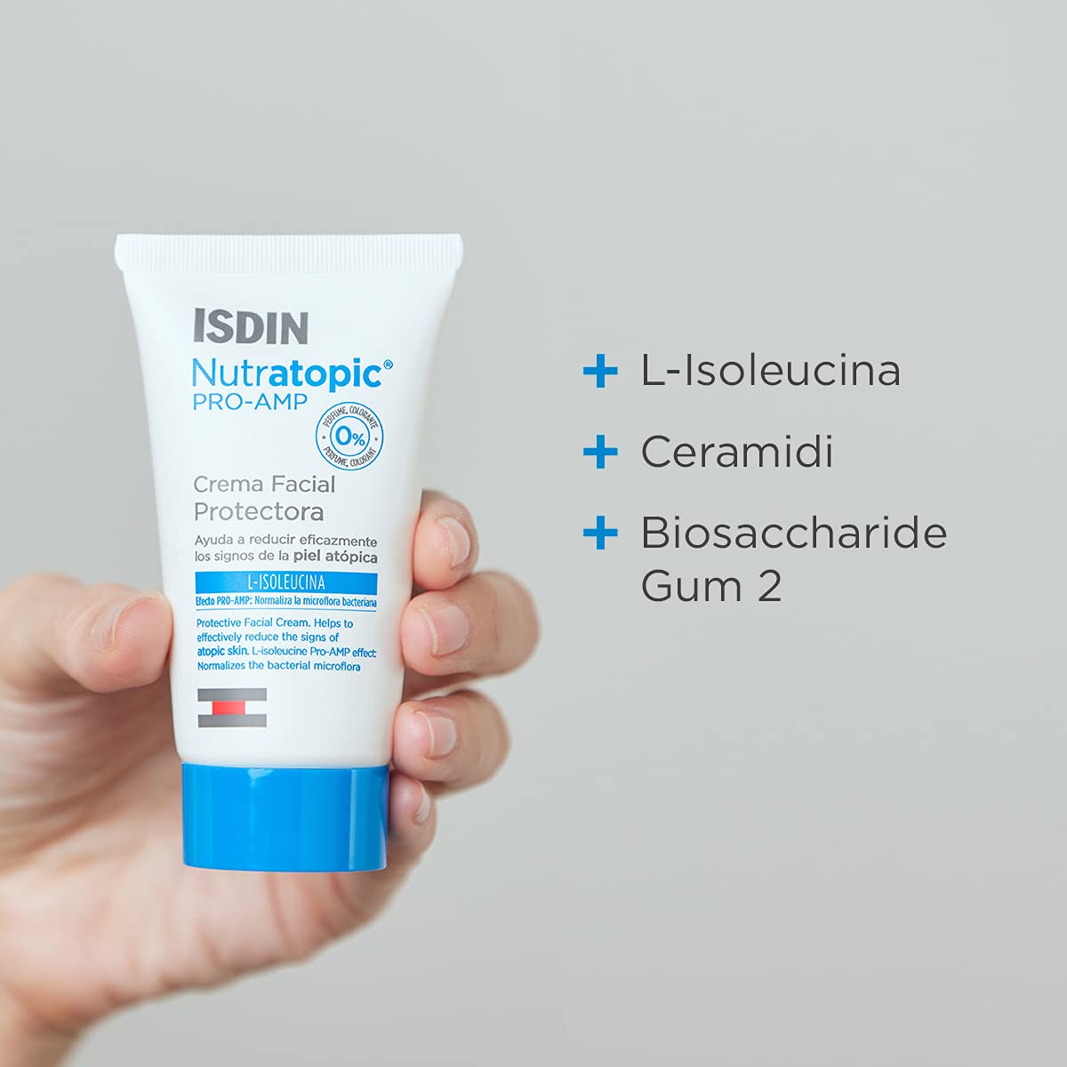 ISDIN Nutratopic Pro-AMP Crema Viso per Pelli Atopiche (50 ml) | Rafforza la Prima Linea di Difesa della Pelle | Uso Quotidiano