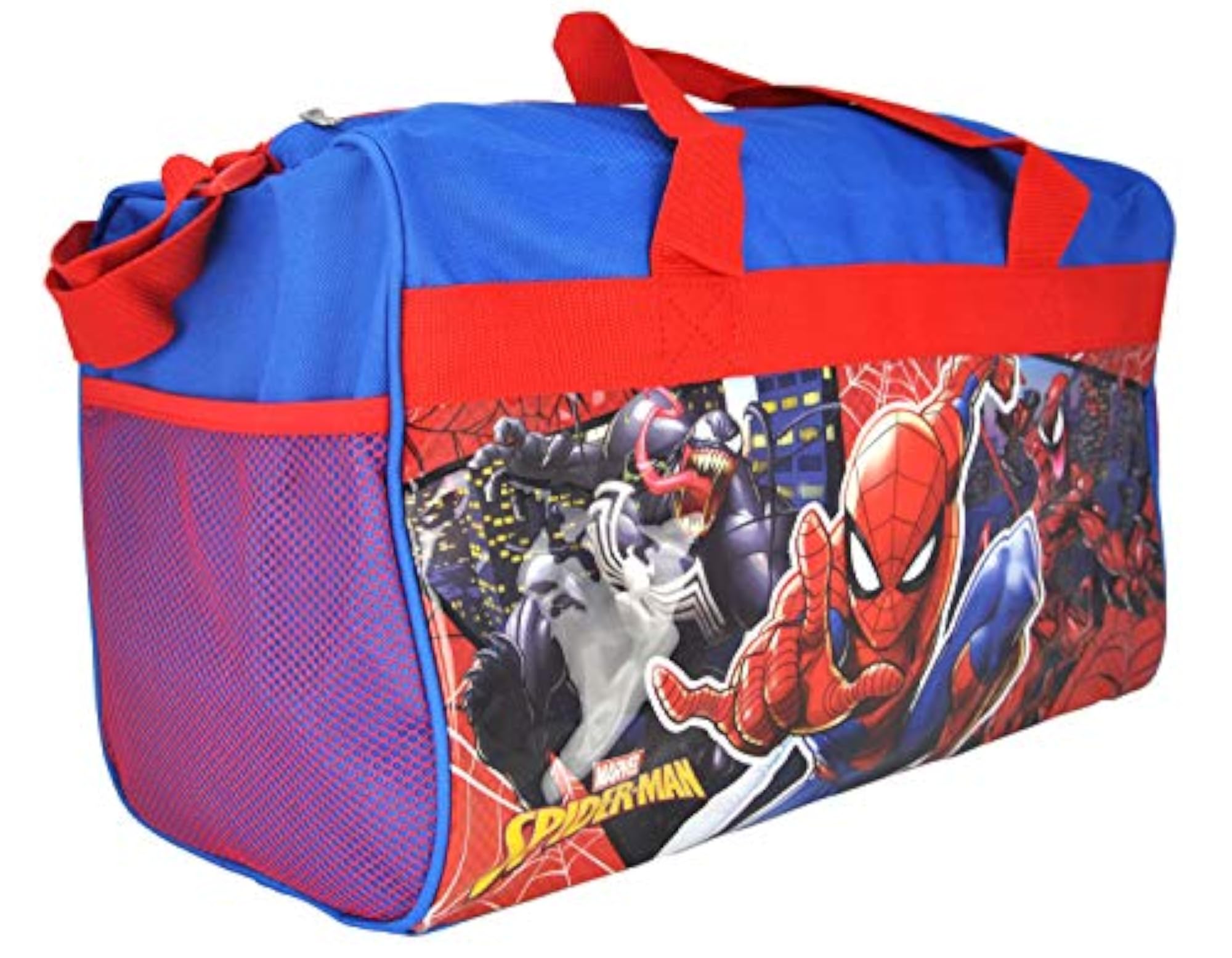 Spiderman 600D Polyester Duffle Bag with Printed PVC Side Panels