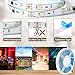 SUPERNIGHT LED Strip Lights with Brighter 5050 LED, Smart Music Sync Dream Color Waterproof Light Strip with Controller for Party, Room Decor, Bedroom, TV, Gaming and Adhesive Tape &16.4Ft