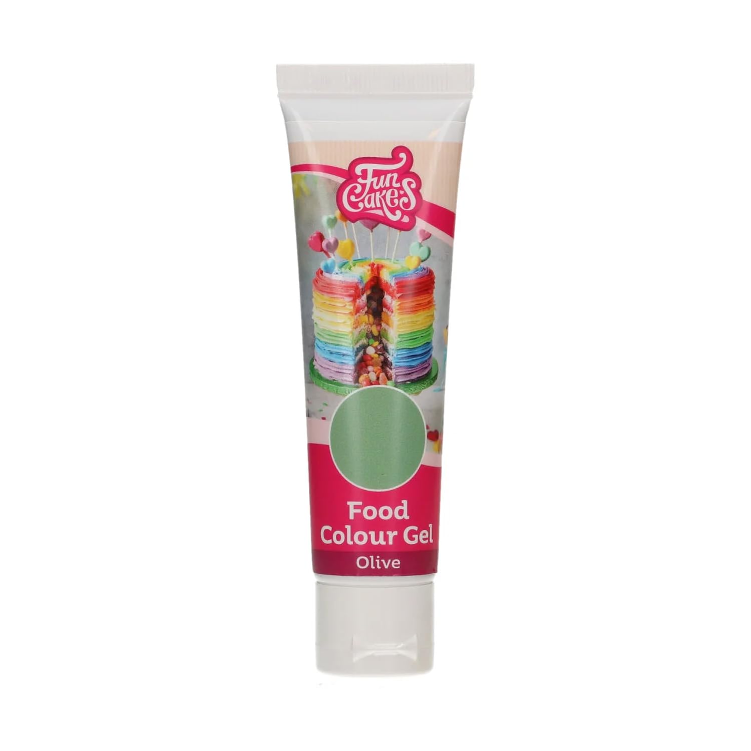 FunCakes Food Colouring Gel Olive, Concentrated Food Dye for Dough, Cream, Fondant, Sugar Paste, Marzipan, Food Coloring Gel, Halal, 30 g
