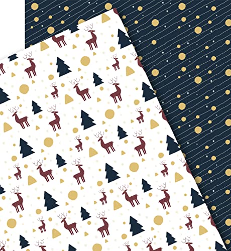 4x Bögen Geschenkpapier XXL I Edition Rustikale Weihnacht I Premium Geschenkpapier 100x70 cm I matt, gefaltet I FSC Mix Credit TSUD-COC-001718-SP Cover