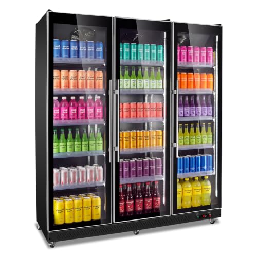 Image of Velivi Triple Zone Commercial Refrigerator, Display Merchandiser Fridge