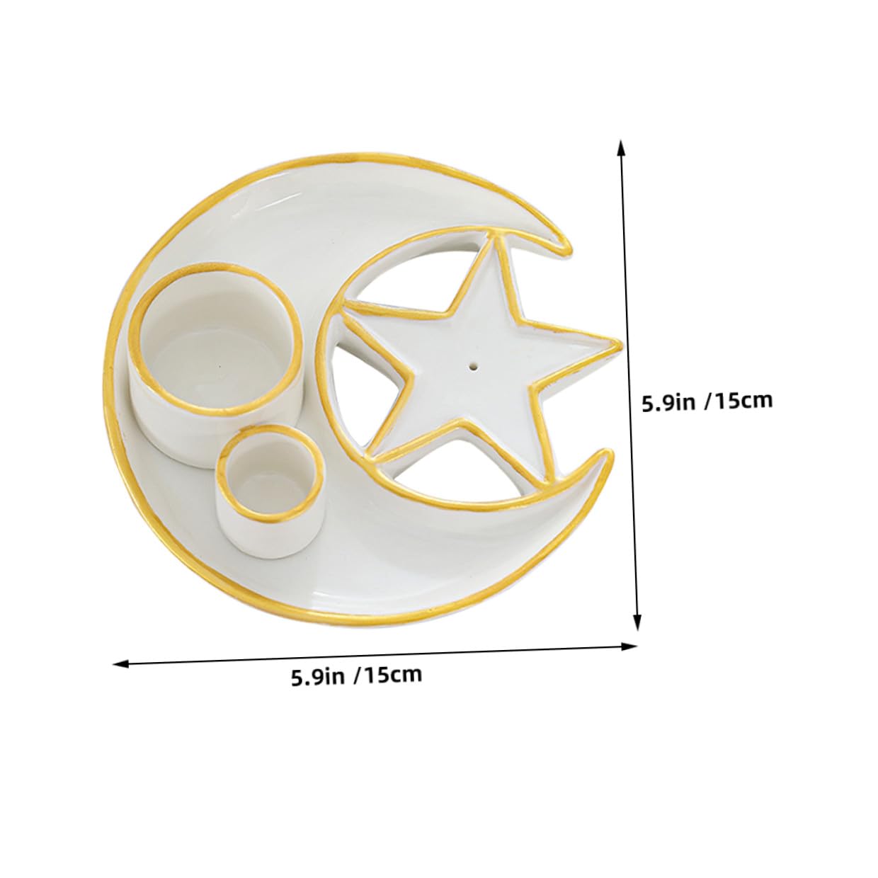 SHINEOFI Quemador de Incienso de Cerámica Multifunción Aroma a Hierbas, Bandeja Decorativa Día y Noche, Porta Incienso para Varillas, Adecuado para Aromaterapia y Decoración del Hogar