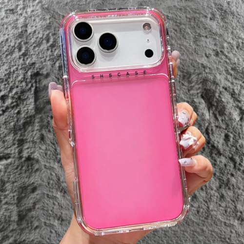 Coque iPhone 12 rose transparente antichoc à fluorescence vive