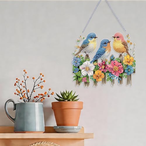 Koikify Bird and Floral Diamond Painting Hanging Ornament Kit 4.99 + Free Shipping w/ Prime or on 35+ + 50% Off Code 5IKP43BF - image 4