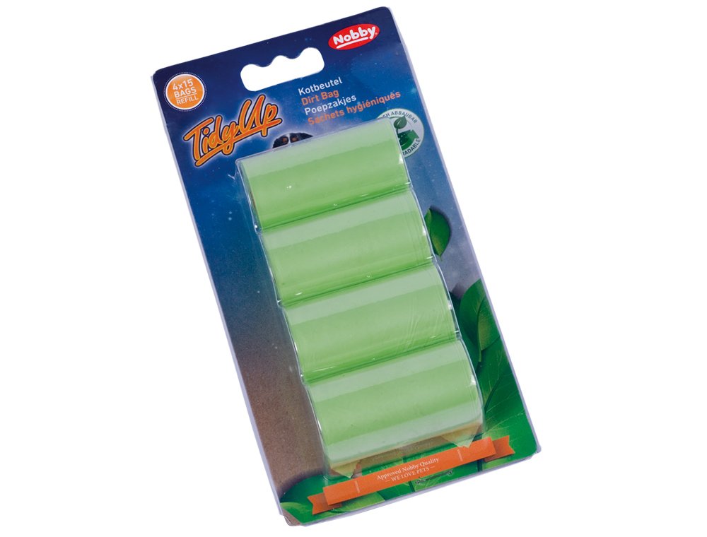 Nobby Pet Vert Rolls Of 15 Biodegradable Dog Poop Bags Tidyup