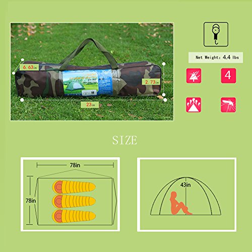 Carpa domo camuflaje para camping 3-4 personas miniatura 4
