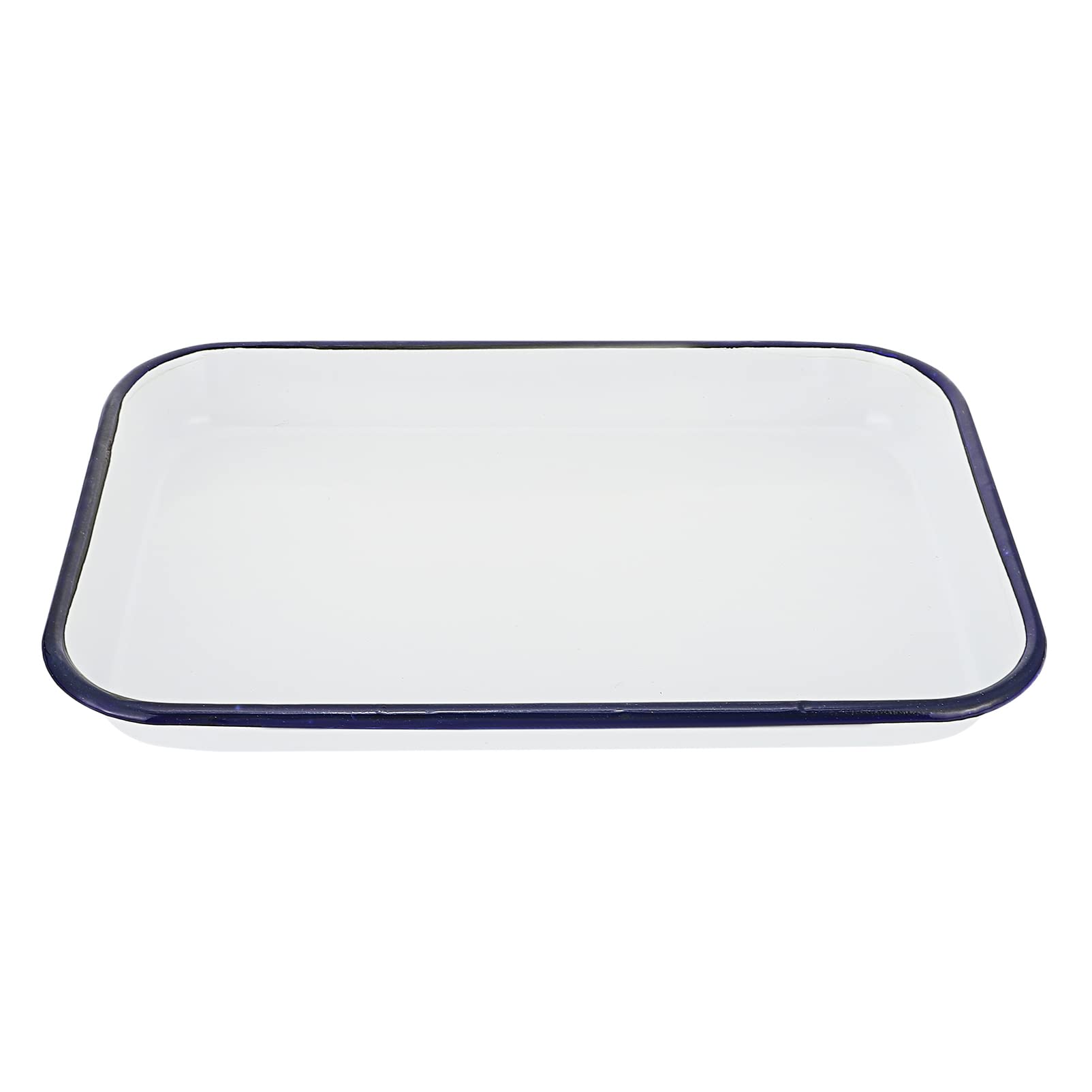 UKCOCOLaboratory Tray 1pc White Enamel Square Plate Tray Tool Tray Tray Lab Tray Dental Procedure Tray Square Tray Trim Tray Experimental Laboratory Sterilized Tray Storage Box Towel