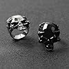 VELESAY Bague Homme Tête de Mort Bague Bijoux Skull Homme Acier Inoxydable Bagues Gothique Vintage Bague Motard Rock Skull Anneaux Bague Homme Crâne Bague Argent Noir US11 #5