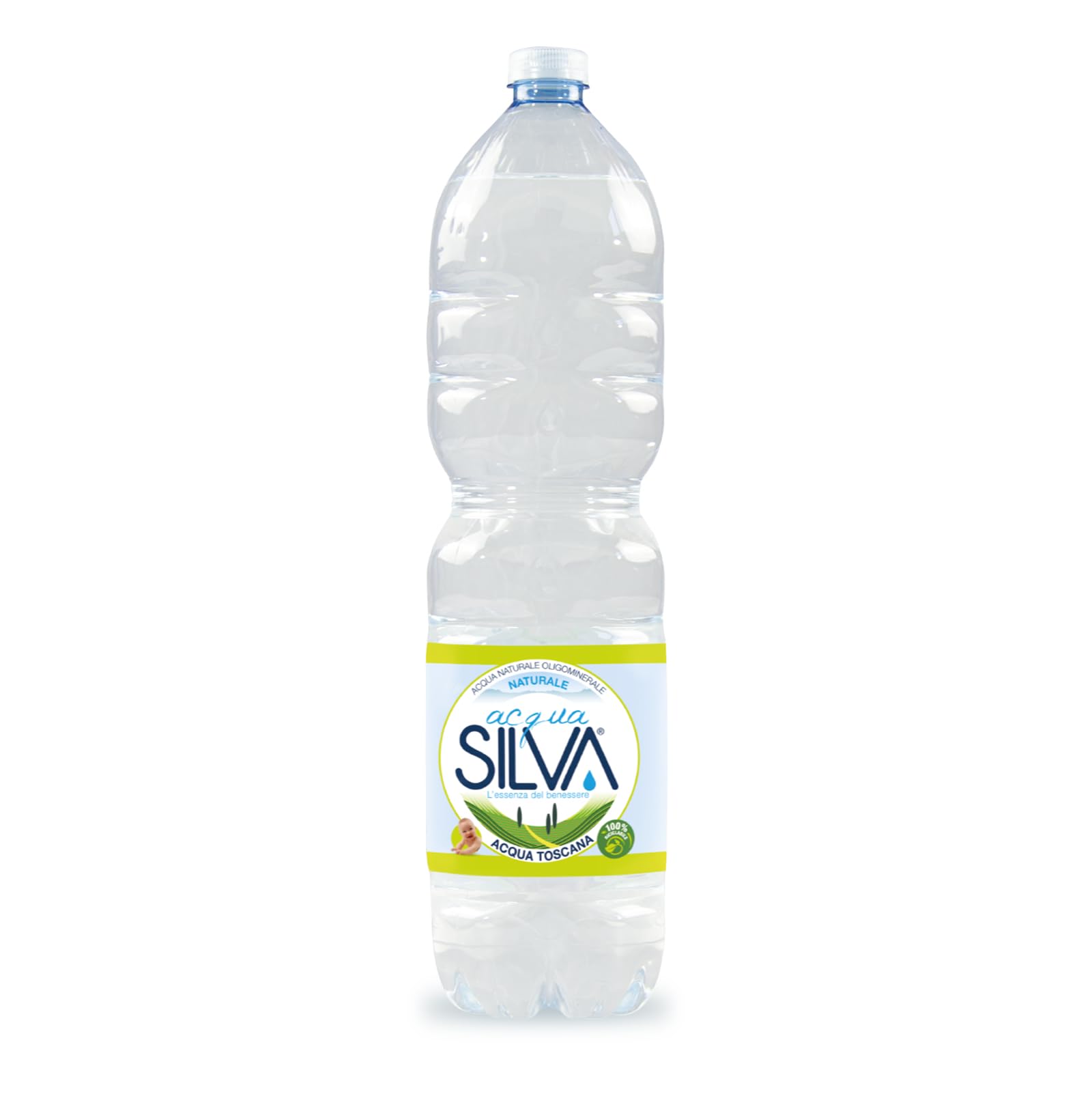 Acqua Silva Naturale – Confezione 7 fardelli (6 bottiglie 1,5 L a fardello) (tot. 42 Bottiglie da 1,5 L) – Leggera e Oligominerale