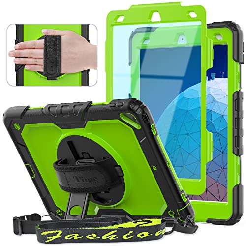 Timecity Ipad Air 3Rd Generation Case, Ipad Pro 10.5 Inch Case, Ipad Air 3 Protection Case With Screen Protector, Swivel Stand, Hand Strap And Shoulder Strap Pencil Holder For Everyday Use - Green #TOP18