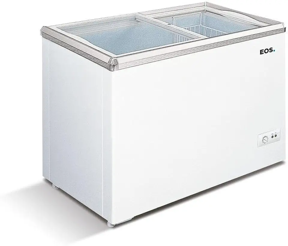 Freezer Expositor Horizontal Eos 120 Litros Eco Gelo com Tampa de Vidro Eeh120xx 110v