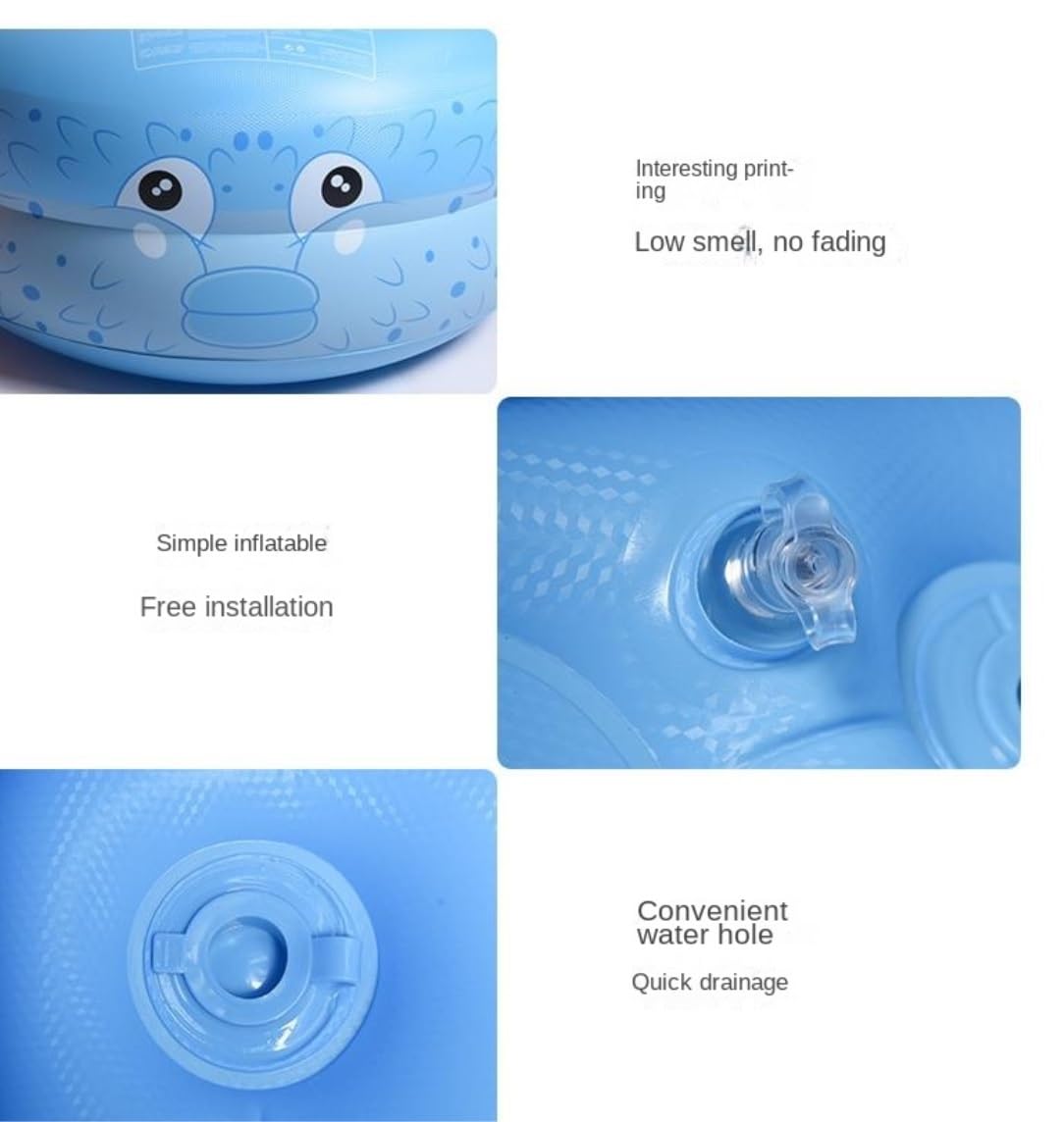 Basen Nadmuchiwany Basen Brodzik Dla Dzieci Swim Center Baseny Dorośli Rodzinny Kryty Ogród Zewnętrzny Ogrodowy(Blue,140 * 120 * 35cm)