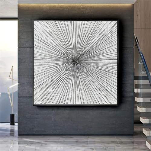 Peinture moderne géométrique YAJNILUCK en toile texturée de qualité - 2