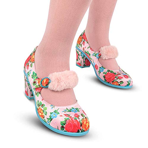 Image of Hot Chocolate Design Artistic Women's Mid Heel Strap Pumps | Block Heel Design, Vegan Faux-Leather Upper, Padded Footbed, Buckle Closure, Occasion Pumps for Women