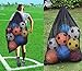 Rudmox Heavy Duty Mesh Ball Bag, Drawstring Sport Equipment Storage Bag for Basketball, Soccer, Sports Beach and Swimming Gears with Adjustable Shoulder Strap Outdoor Organizer (Black-XL)