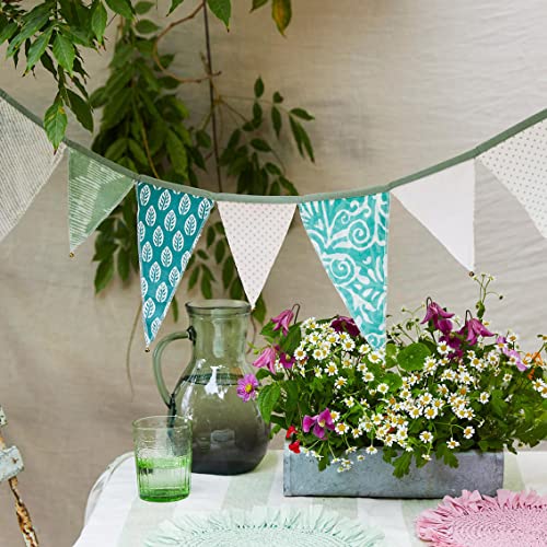 Green and Pink Fabric Bunting - 3m, Meadow - Image 3
