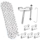 X.Store Bike Chain with Chain Breaker and Chain Checker, 116 Links Stainless Steel Bicycle Chain and...