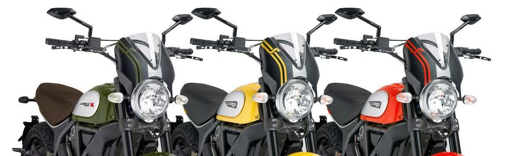 Puig Retro Crbn Look Fairing & Clear Screen Ducati Scrambler 800 Icon Dark 20-22