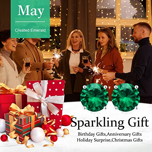 Mothers Day Earrings Gifts From Daughter, Unique Sterling Sliver May Birthstone Jewelry Green Emerald Earrings Valentines Day Anniversary Aunt Mothers Day Gifts For Mom Grandma Daughters Sister Wife #TOP2