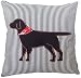 HOMETALE® Dog Applique with Striped Background Decorative Throw Pillow COVER 18" Brown