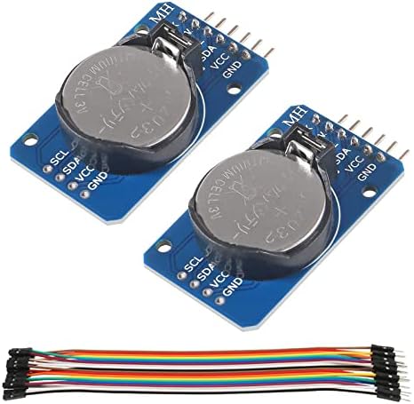 2PCS DS3231 AT24C32 IIC RTC Module Clock Timer Memory Module Beats Replace DS1307 I2C RTC Board with Male to Female Jumper Wire Cable