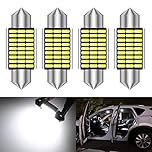 KATUR 36mm Festoon C5W Led Bulbs 6000K White Light Super Bright Chipsets Canbus Error Free for 6418 6461 6486X 6411 6418 6451 Interior Dome License Plate Door Lights (4pcs,White)