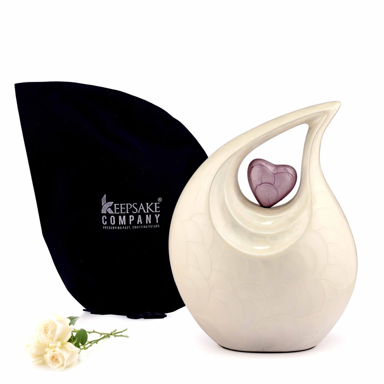 Amazon.com: Teardrop Urn Large, Adult White with Purple