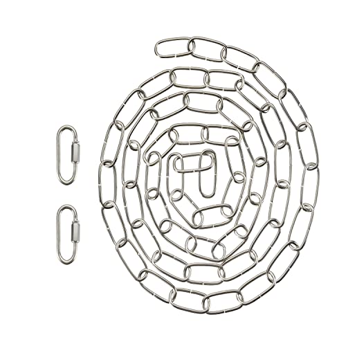 Image of Aspen Creative 21113-11,Steel 6 Feet Heavy Duty Chain & Quick Link Connector for Hanging Up Maximum Weight 40 Pounds-Lighting Fixture /Swag Light /Plant in Nickel.11 Gauge.