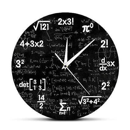 The Geeky Days Math Equations and Notations Mathematics Chalkboard Geek Battery Operated Wall Clock