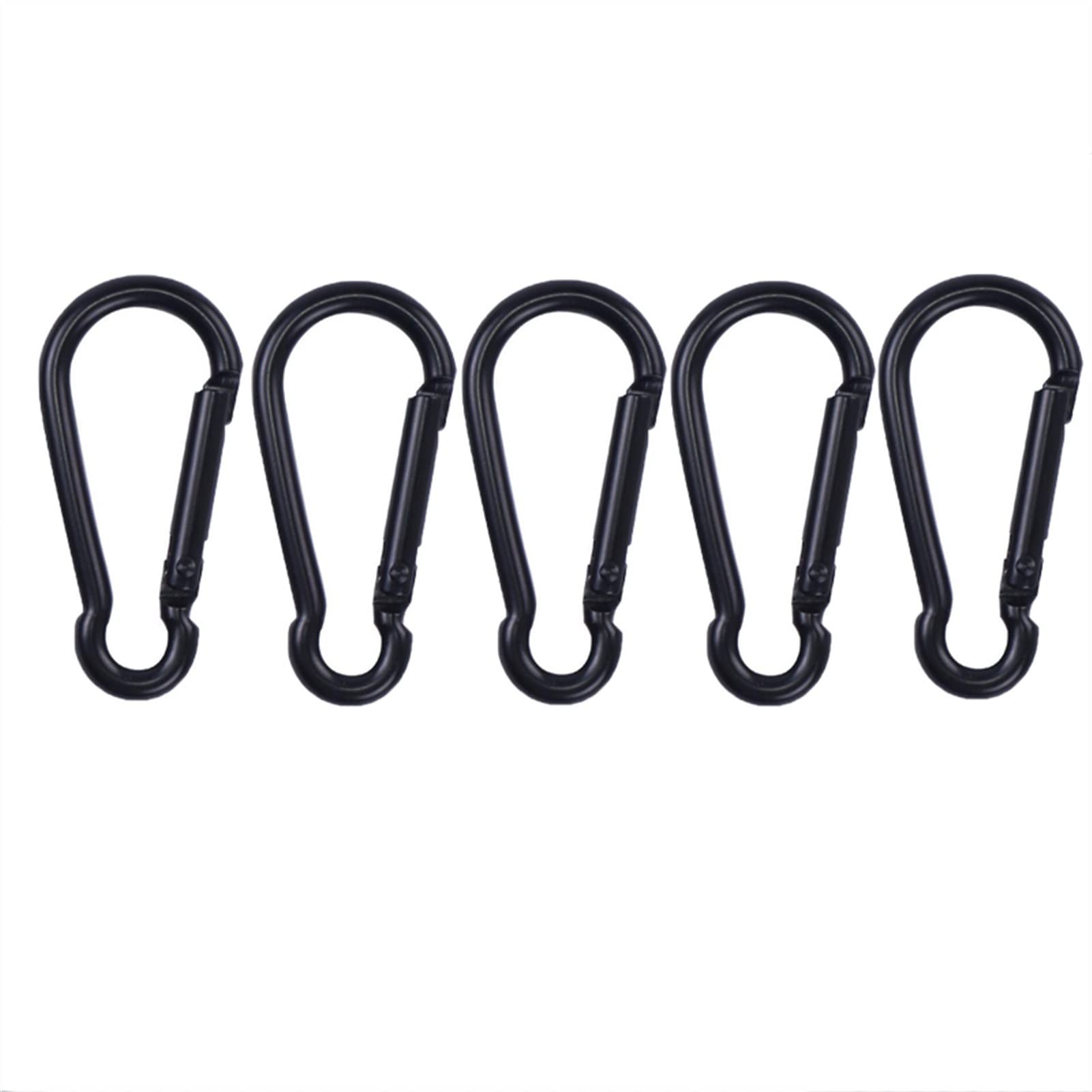 Karabińczyk, 5PCS Mini Karabinek Czarny D Kształt Klamra Aluminiowa Blokada Sprężyna Brelok Klips Na Zewnątrz Kemping Podróże(Gourd Shape)