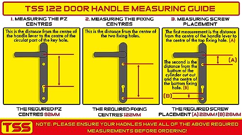 TSS UPVC Door Handle Set in Anthracite Grey, 92mm PZ (Centres), Lever/Lever, Screw to Screw 122mm with Backplate 212mm x 34mm - Image 4