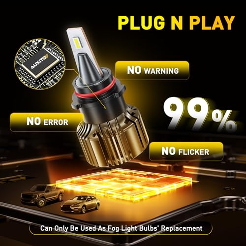 Image of AUXITO PSX26W 12278 LED Fog Light Bulbs 18000LM, 1000% Brighter 6500K 12278C Fog Lights, 1:1 OEM Replacement for Cars Trucks SUVs, 3-Minute Installation, IP68 Waterproof, Pack of 2