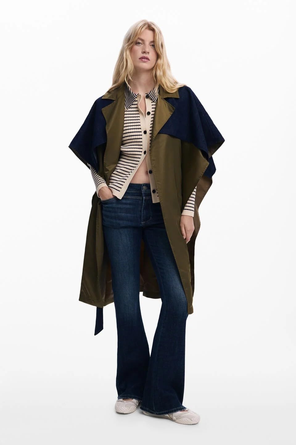 Desigual PONCHO_NEW TRENCHY, 4002 KHAKI, U