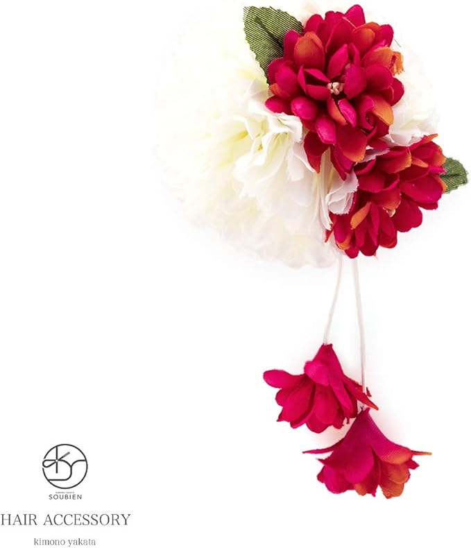 七五三 髪飾り クリップ ショートヘア ピンク ピンポンマム フラワー ポンポン菊 和装 夏 房飾り 浴衣 紫 緑 花 赤 21年激安 浴衣