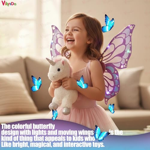 Image of VikriDA LED Butterfly Fairy Wings for Girls & Women | Glowing Princess Dress-Up Accessory Toy
