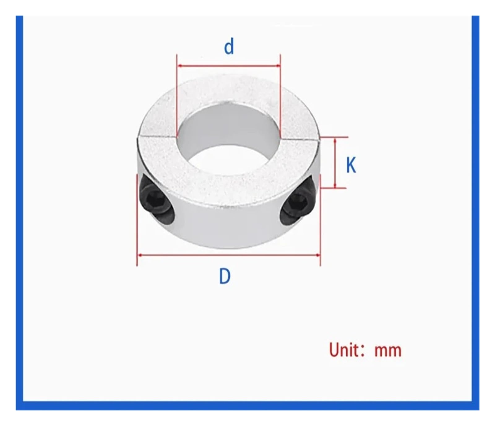 Rozdzielany kołnierz blokujący ze stopu aluminium 3-100 mm oddzielna oś