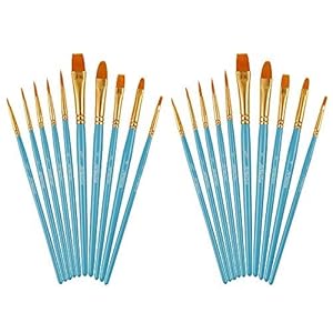 Artecho Pinceau d’Art, Lot de 20 Peinture Brosse et Pinceau Professionnel pour Peinture Acrylique, à l’huile, Gouache. (20Pcs