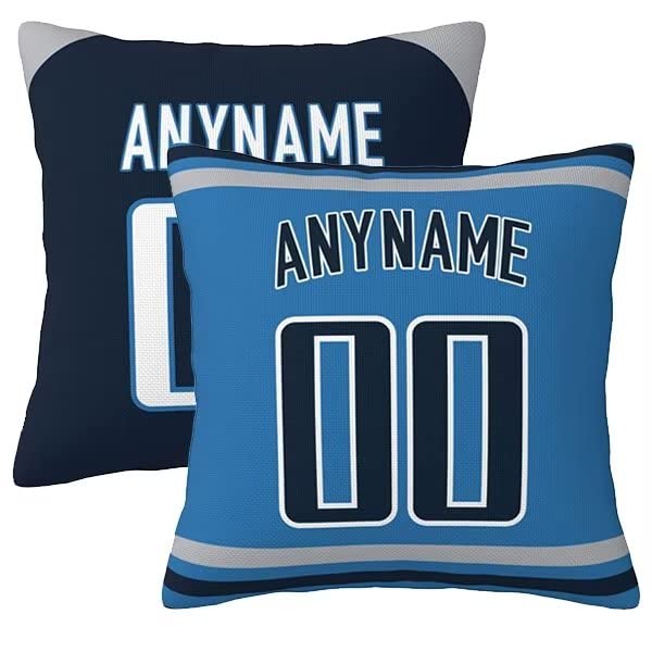 Slaccvd City Custom Throw Football Pillow Cases(2Packs) Personalized Design Any Name and Number 18
