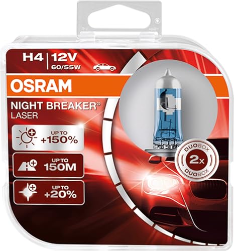 Zwei H4 Leuchtmittel Osram Night Breaker für das Abblendlicht an Ihrem Toyota Prius