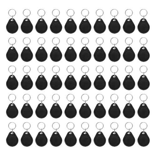 Porte-clés intelligents réinscriptibles UID 13,56 MHz PATIKIL lot de 50 badges noirs pour accès