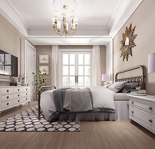 YALAXON-Vintage-Sturdy-Queen-Size-Metal-Bed-Frame-with-Headboard-and-Footboard-Basic-Bed-Frame-No-Box-Spring-NeededAntique-Brown