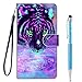 Produktbild Grandoin Kompatibel mit Samsung Galaxy A32 5G Hülle, Handyhülle im Brieftasche-Stil, Handytasche PU Leder Flip Cover Kreative Muster Book Hülle Case Schutzhülle für Galaxy A32 5G (Lila Tiger)