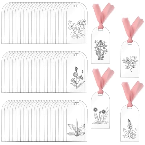 80Pcs Wedding Blank Arched Acrylic Place Cards Clear Wedding Rese...