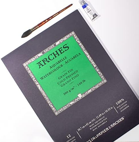 Arches Watercolour Pad, 300 GSM, Cold Pressed, A3 (29.7 x 42 cm), Wood, White, 29.7 x 42 x 1 cm