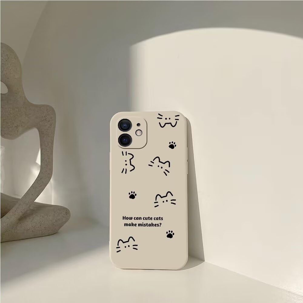 PAIX Creativo Cartone Animato Custodia Morbida in Silicone Compatibile con Samsung Galaxy A35 Cover, [Pattern Gatto] Anti Fall Protettivo Case,Nero