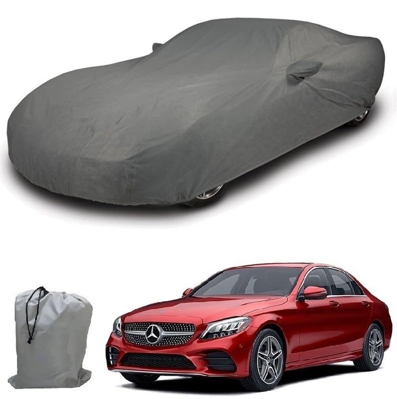 Image of ARCUATE Triple Layer Custom fit Car Body Cover for Mercedes Benz C 200 |Top Layer Dustrproof | Middle Layer Waterproof | Bottom Layer Scratch Protection | Outdoor Indoor Fabric